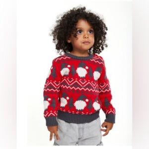 Holiday Time Toddler Boy or Girl Unisex Red Christmas Sweater, Size 5T Samta